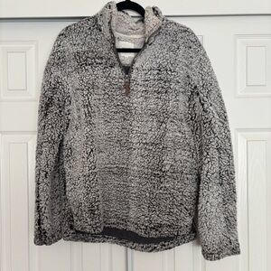 Cozy Gray Sherpa Pullover